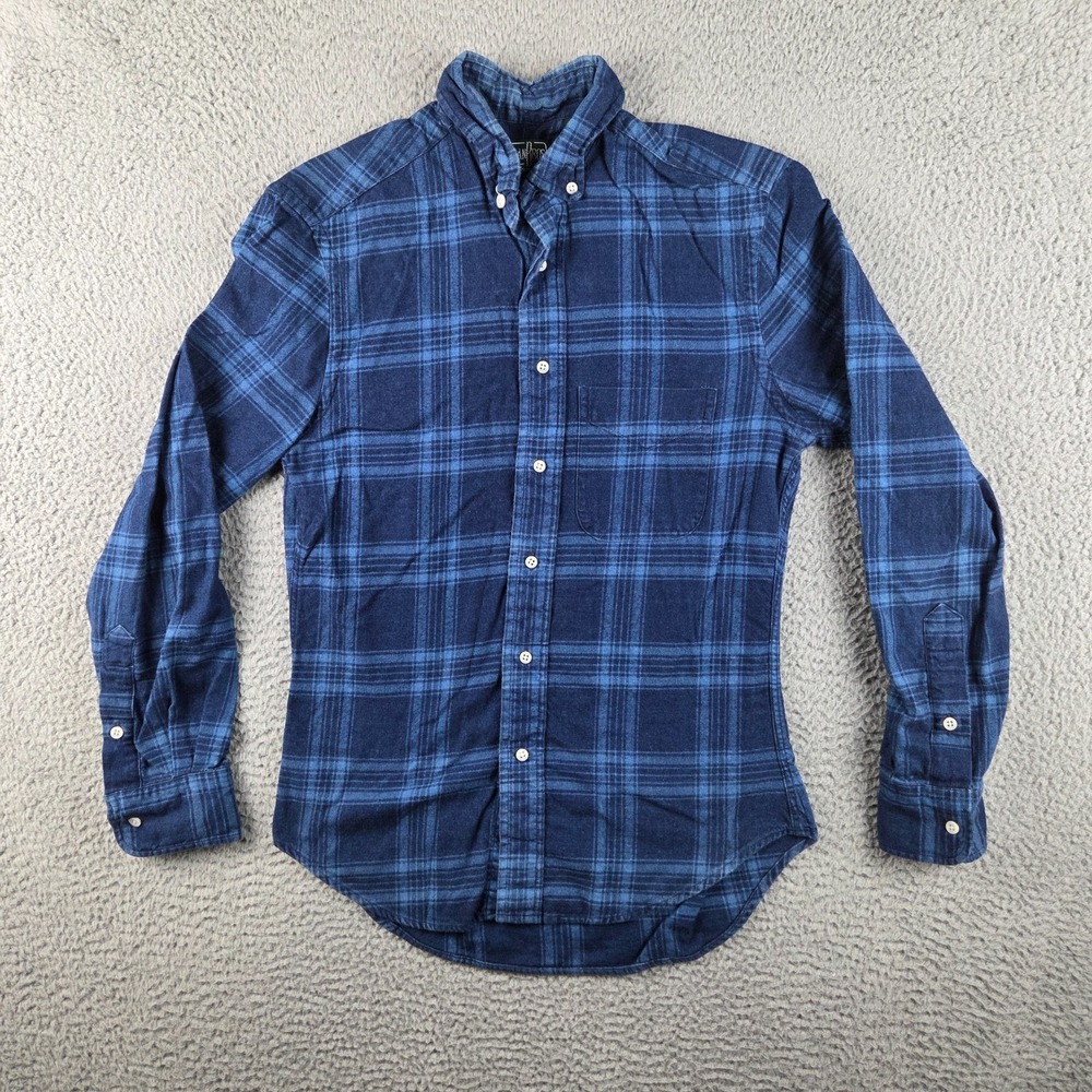 Gitman Bros Vintage Plaid Long Sleeve Shirt - Size Small (S) Blue